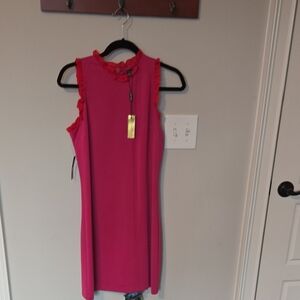 The Limited Vibrant Pink Ruffle Mini Dress